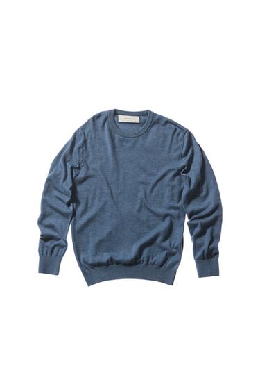 MERINO WOOL SWEATER - Blue marl by Zara