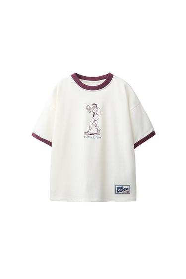 CAMISETA ESTAMPADO VIVO CONTRASTE - Blanco roto de Zara