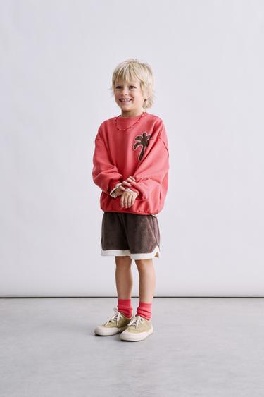 TERRY BERMUDA SHORTS WITH LABEL - Brown by Zara