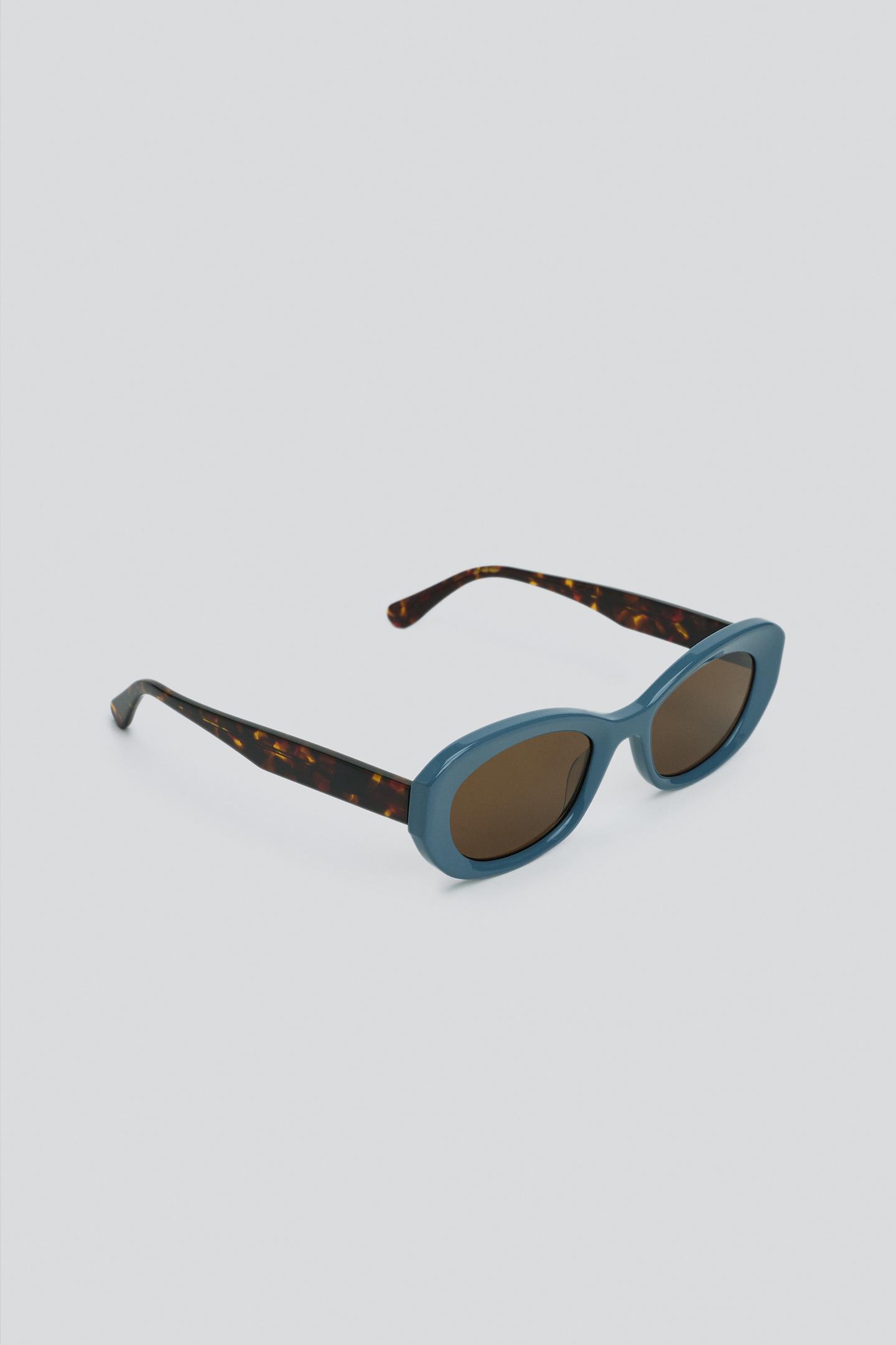 Женские солнцезащитные очки Zara Combined Oval, цвет: Голубоватый — фото 5