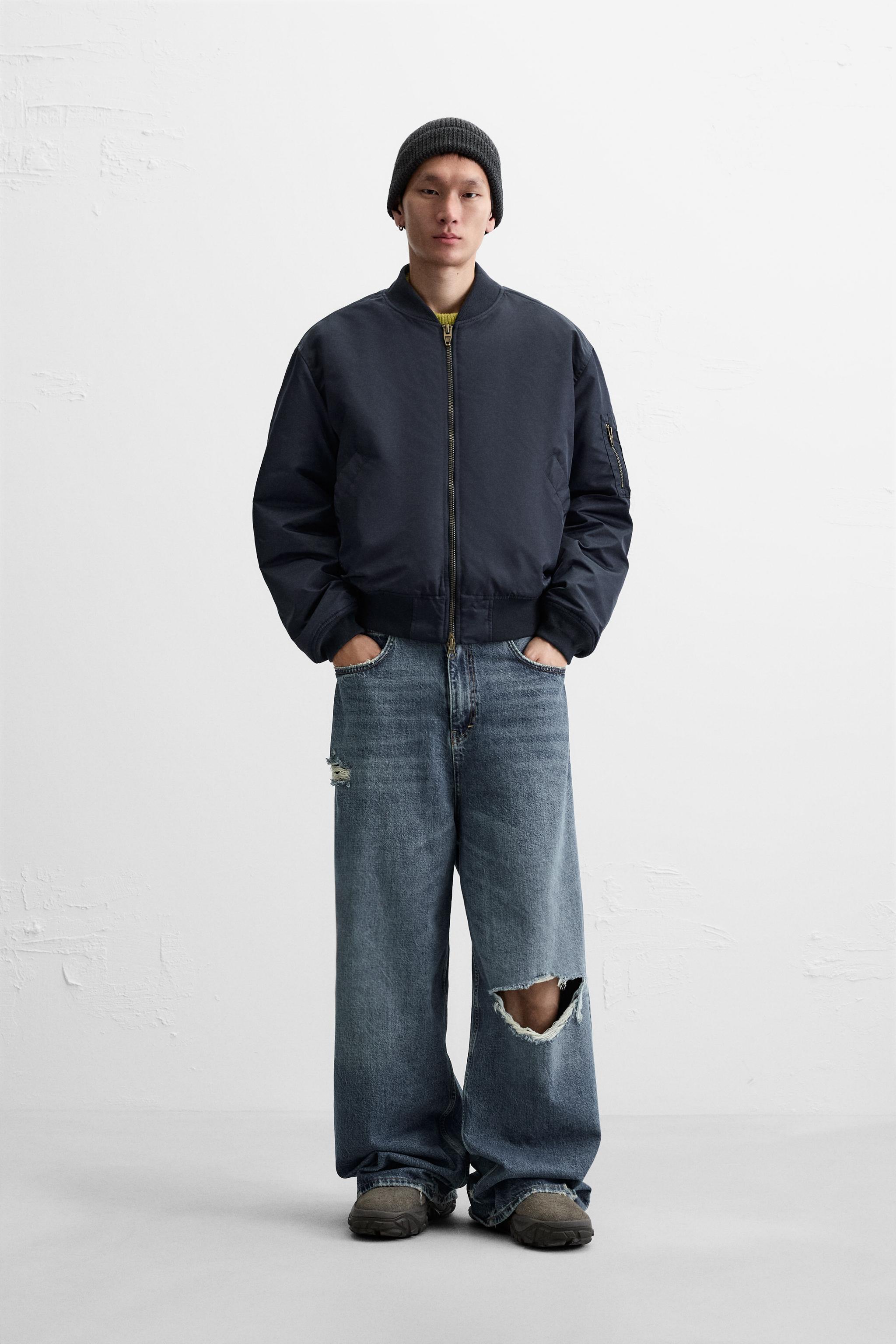 Long bomber jacket mens zara online