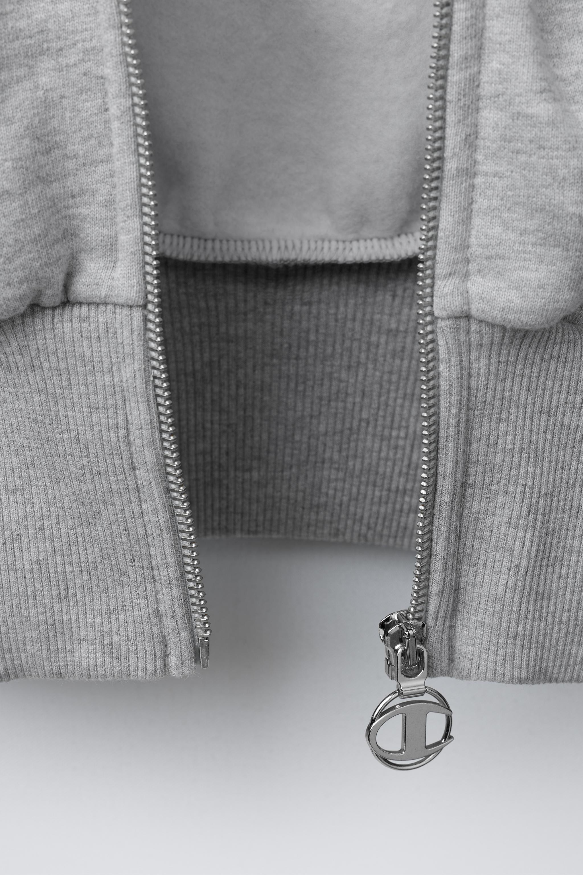 CHAMPION ® X ZARA FLOCK TEXT ZIP-UP HOODIE - Grey marl | ZARA India