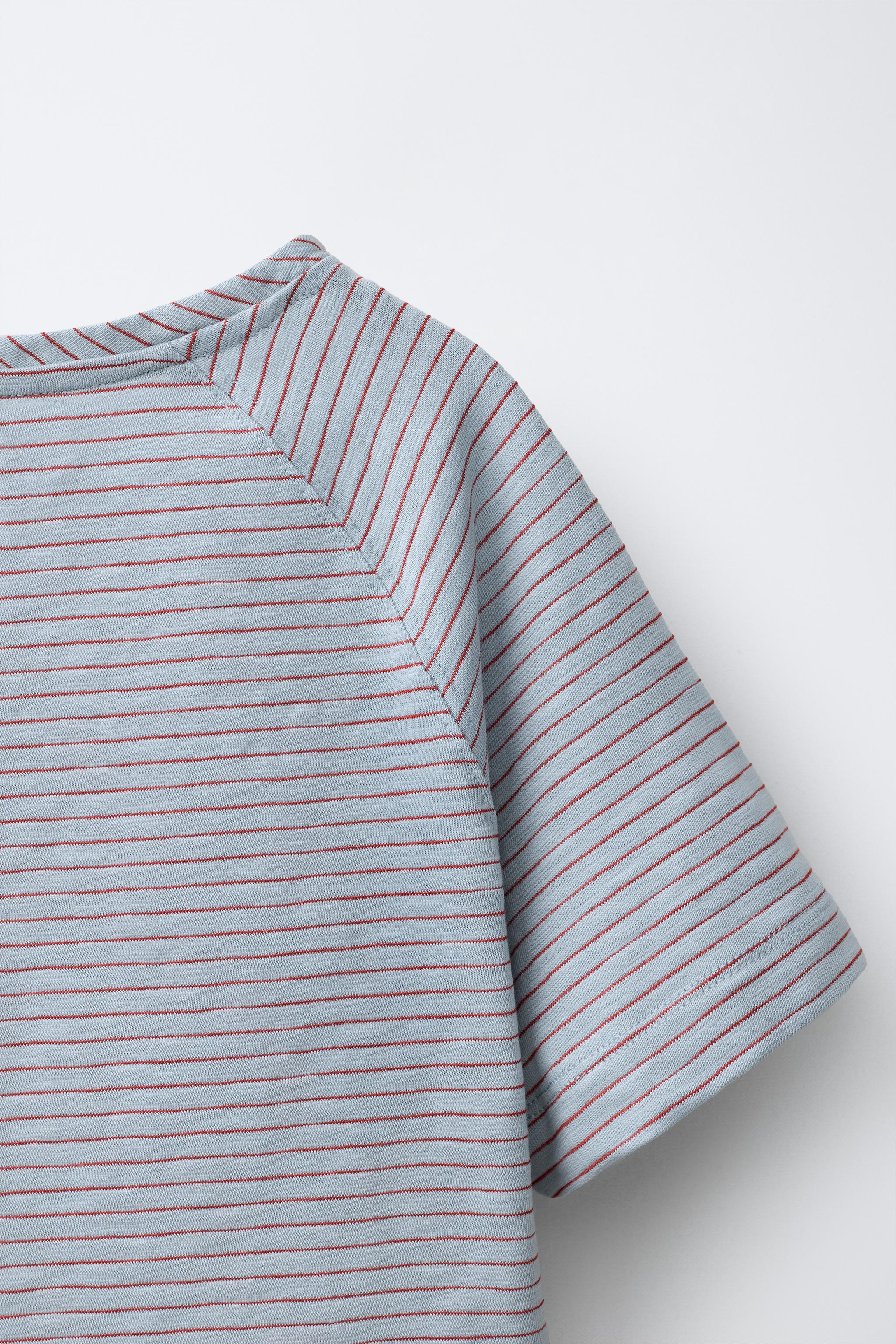 STRIPED RAGLAN SLEEVE T-SHIRT