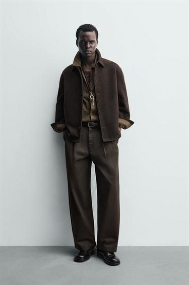 WOOL OVERSHIRT - Brown by Zara