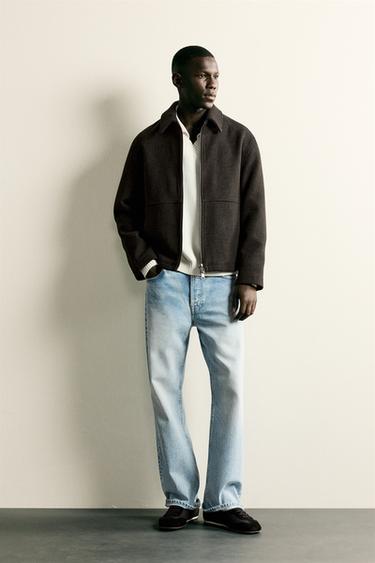 CAZADORA REGULAR FIT CON LANA - Marrón de Zara - Imagen 0