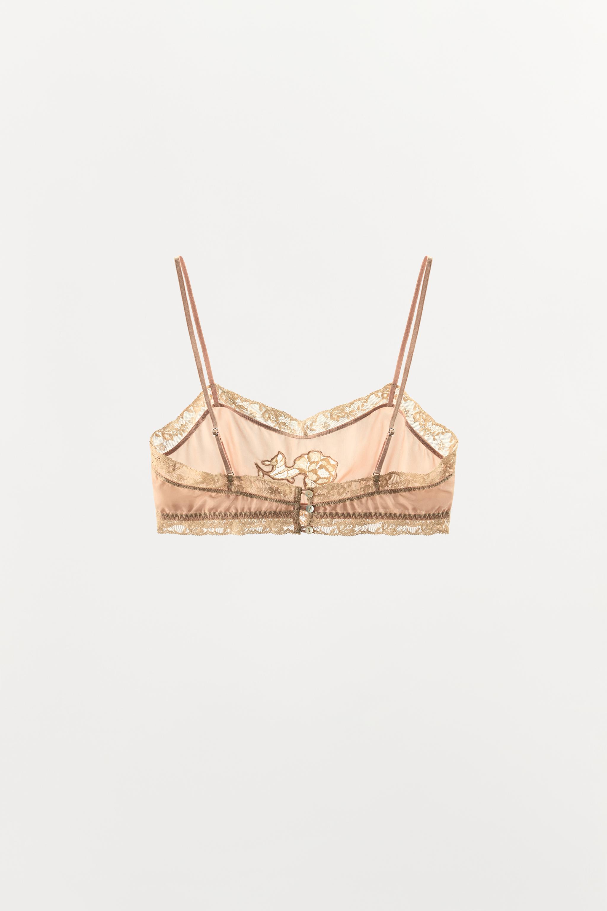 100% SILK EMBROIDERED LACE BRA