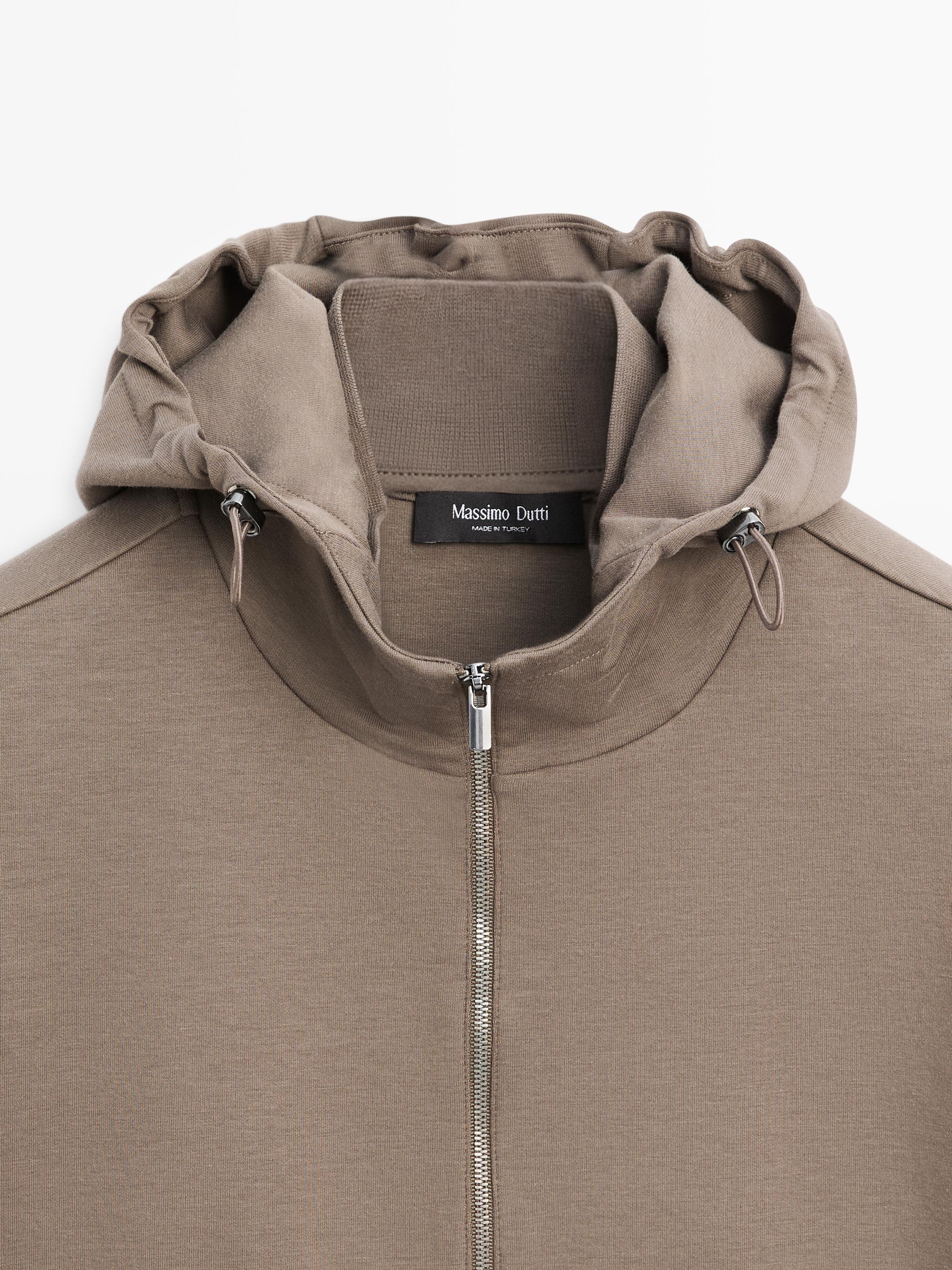 Cotton blend hooded jacket