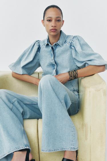 ZW COLLECTION DENIM BLOUSE - Light blue by Zara - Image 5