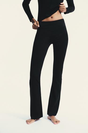 PANTALONI FLARE SEAMLESS IN POLIAMMIDE - Nero di Zara