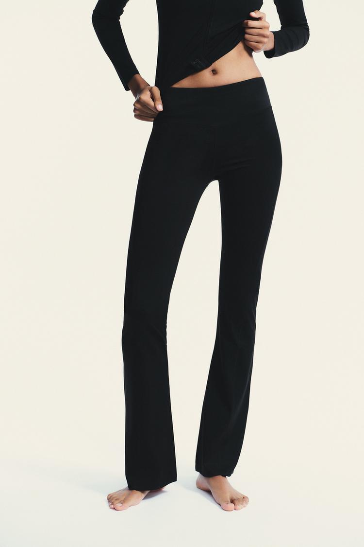 SEAMLESS POLYAMIDE FLARE TROUSERS