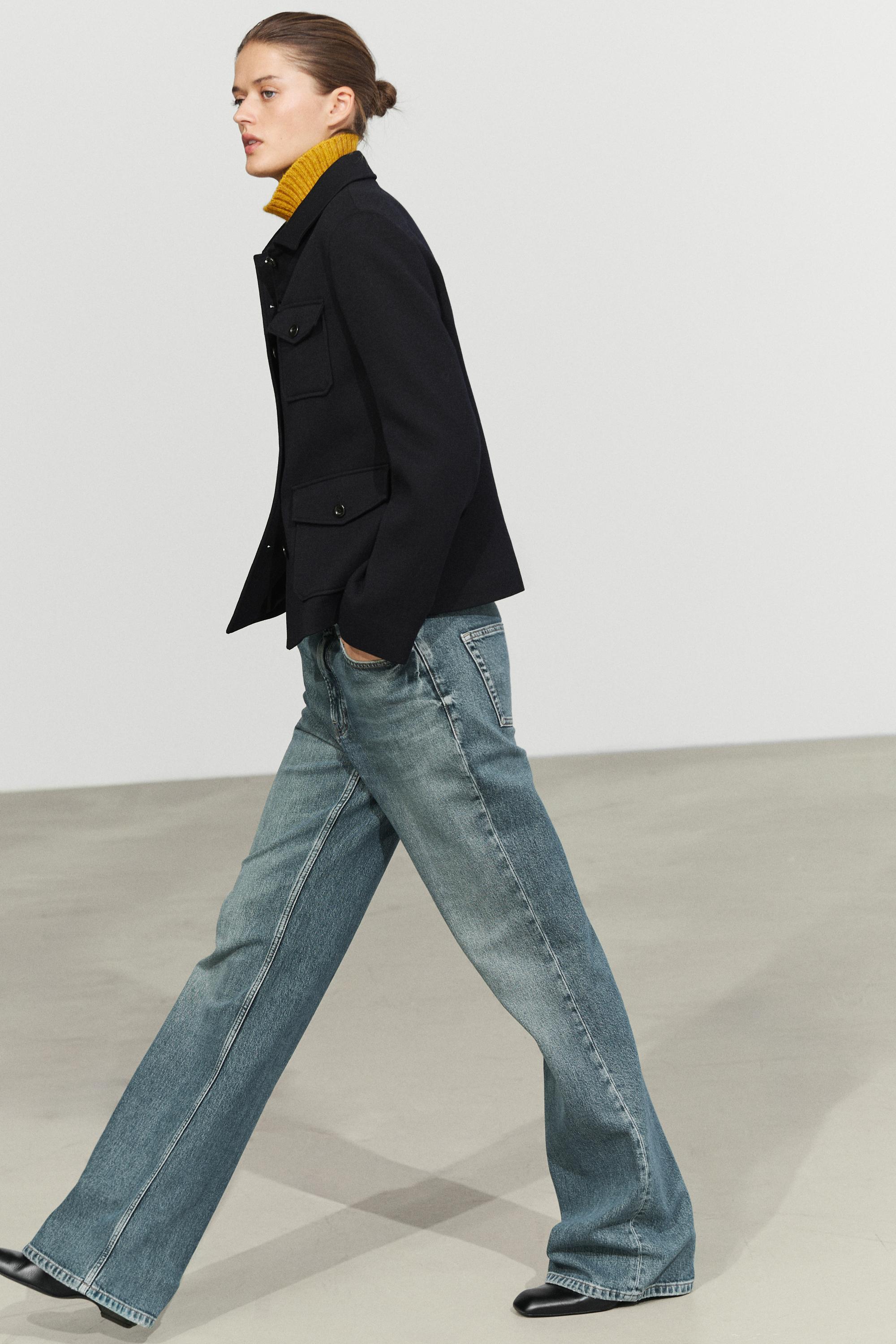 Wool blend jacket with pocket detail