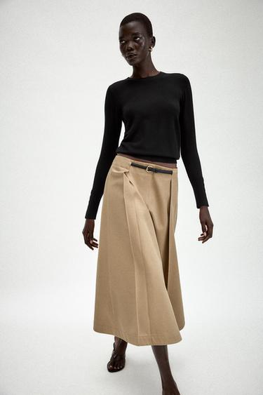 FALDA MIDI PLIEGUES - Arena de Zara