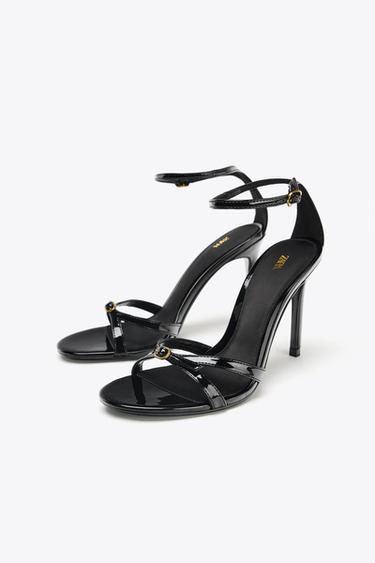 SANDALES À TALONS HAUTS ET BOUCLE - Noir de Zara - Image 2