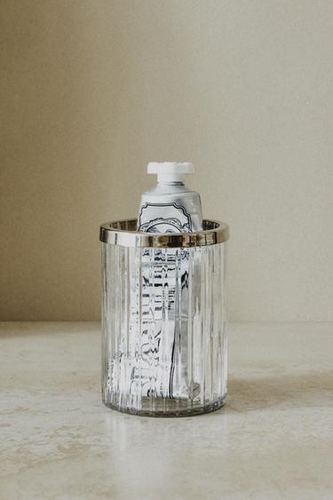 RAISED GLASS AND METAL TOOTHBRUSH HOLDER - Transparent by Zara - Image 4