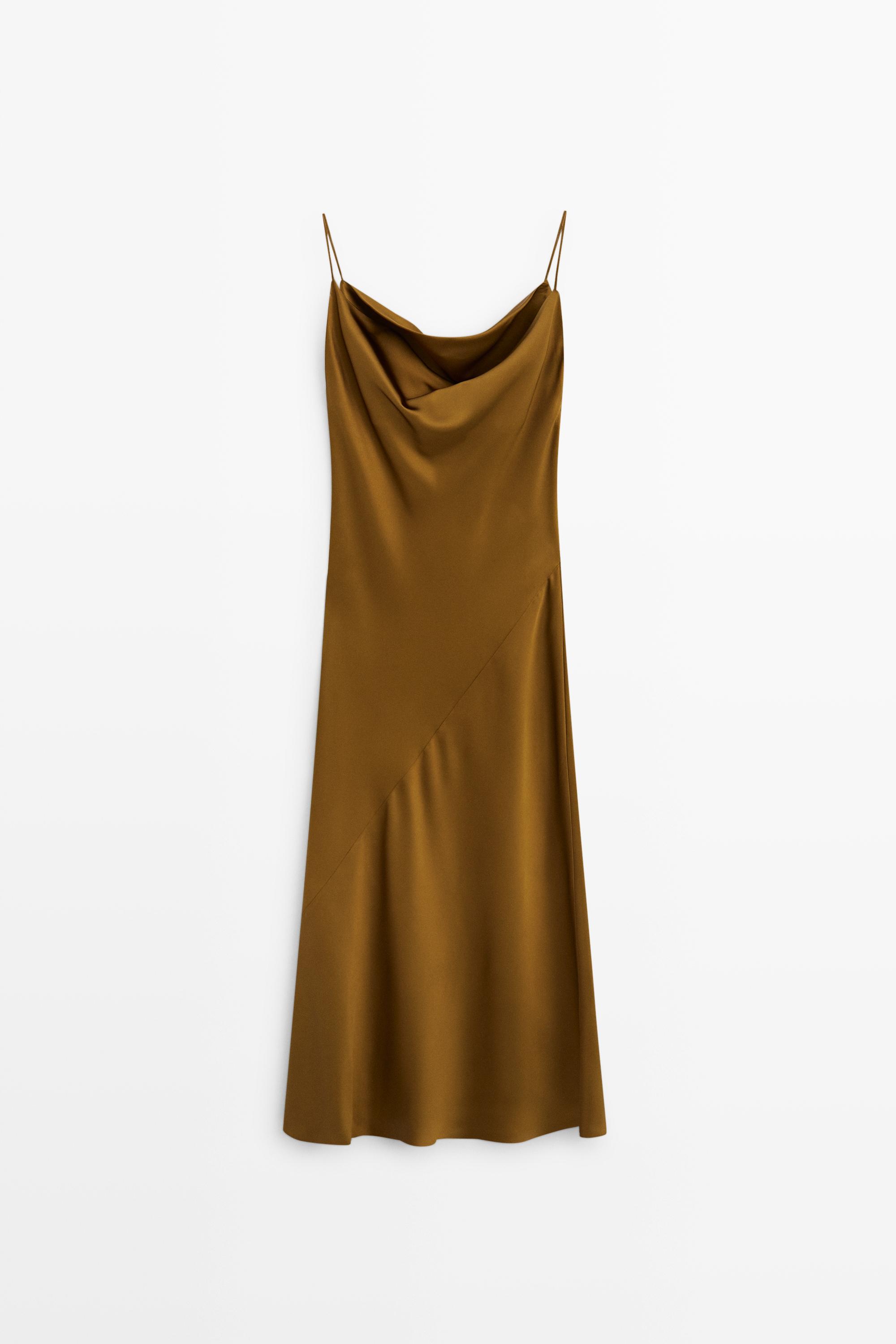 Robe midi fluide satinée