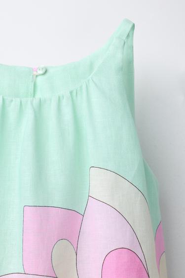 ROBE IMPRIMÉE FLEURIE - Bleu / Vert de Zara - Image 2