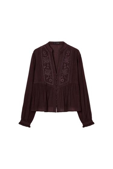 BRUSA AMB BRODATS - Marró de Zara