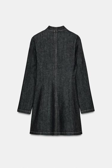 ROBE COURTE EN JEAN Z1975 - Noir de Zara - Image 6