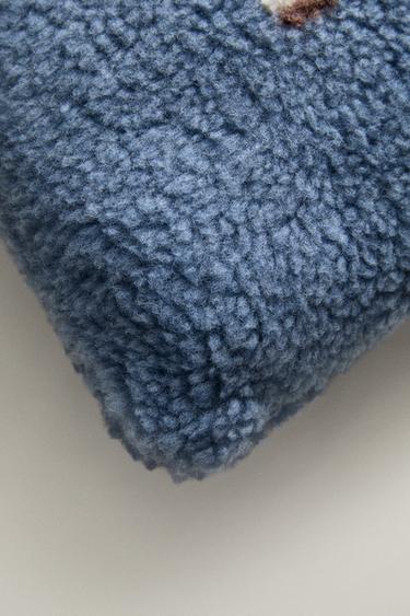 CHILDREN'S FAUX SHEARLING CUSHION WITH Z — Blue 2