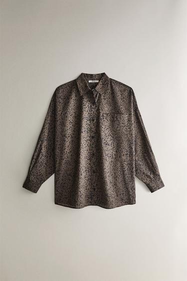 LEOPARD PRINT SHIRT - Brown by Zara