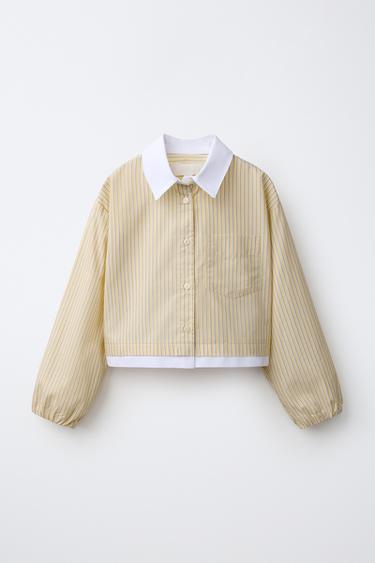 BALLOON STRIPED SHIRT - Yellow by Zara