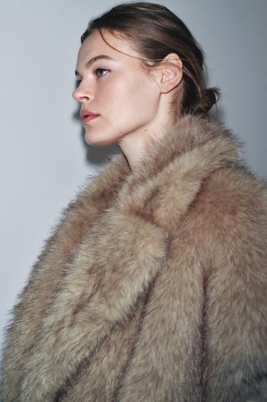 ZW COLLECTION LIMITED EDITION FAUX FUR WAISTCOAT - Beige by Zara - Image 3