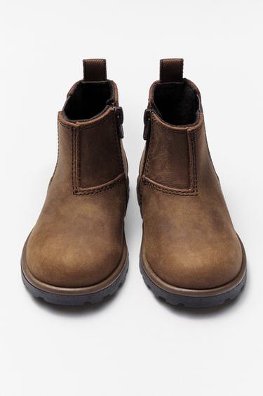 BAREFOOT LEATHER BOOTS - Brown by Zara