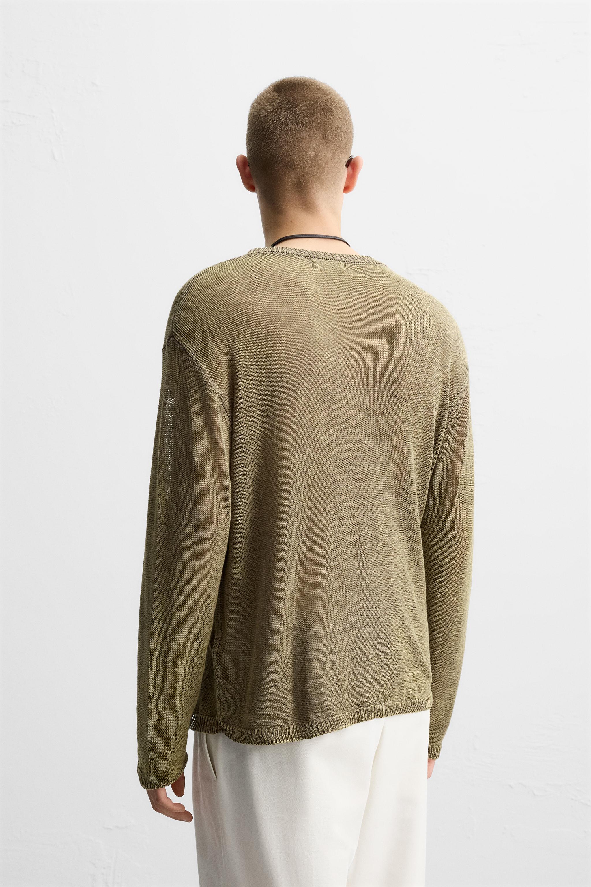 SEMI-SHEER RELAXED FIT SWEATER - Khaki | ZARA United States