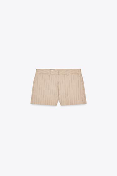 MINI BELT LOOP SHORTS - Brown / Ecru by Zara