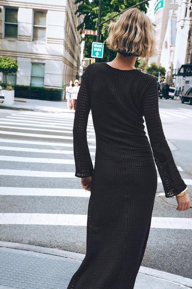 HARDWARE CROCHET MIDI DRESS - Brown by Zara - Image 2