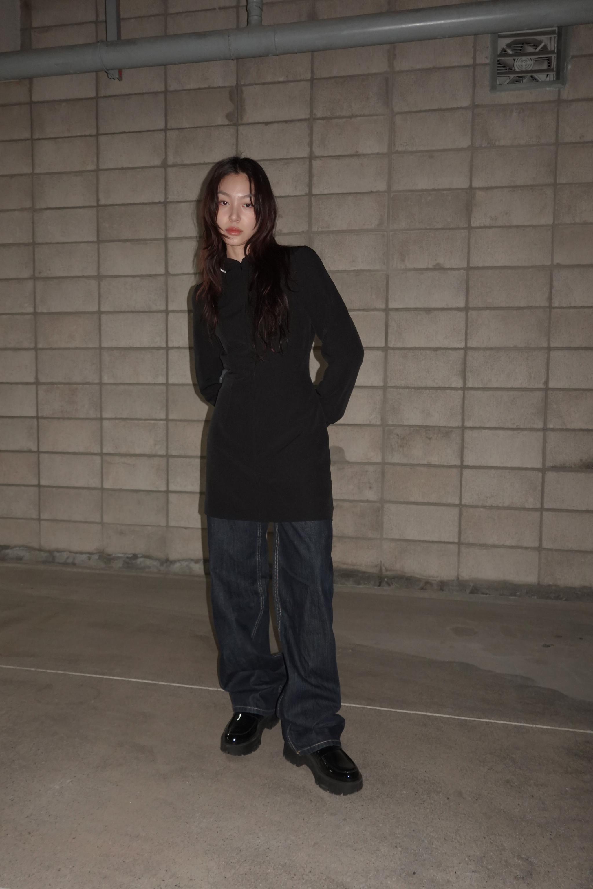 コントラストリブショート丈ワンピース - ブラック | ZARA Japan
