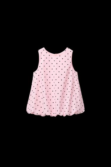 Zara POLKA DOT PRINTED BALLOON TOP - Pink - Image 0