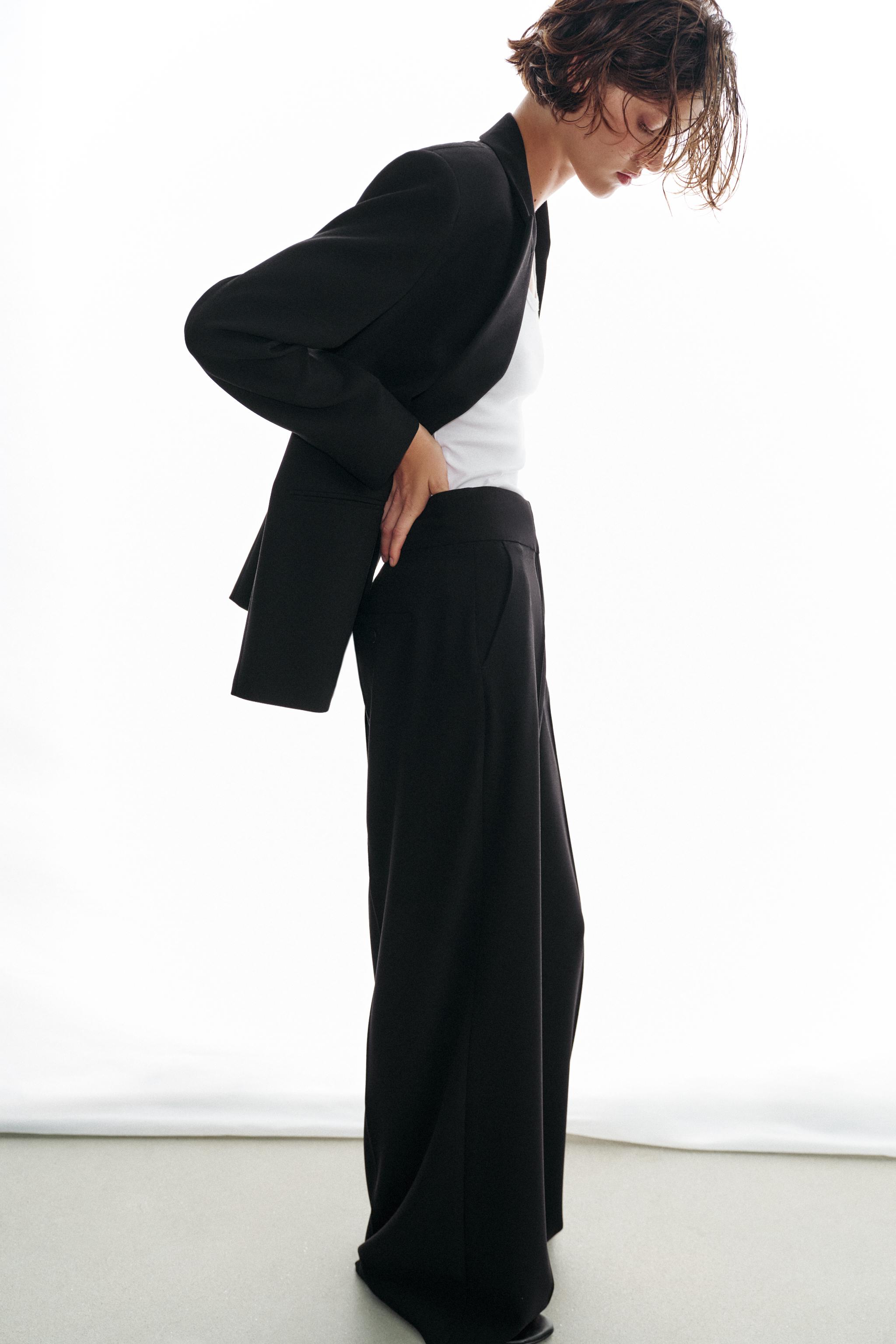 Женские брюки Zara HIGH-WAISTED WIDE-LEG TROUSERS — фото 3