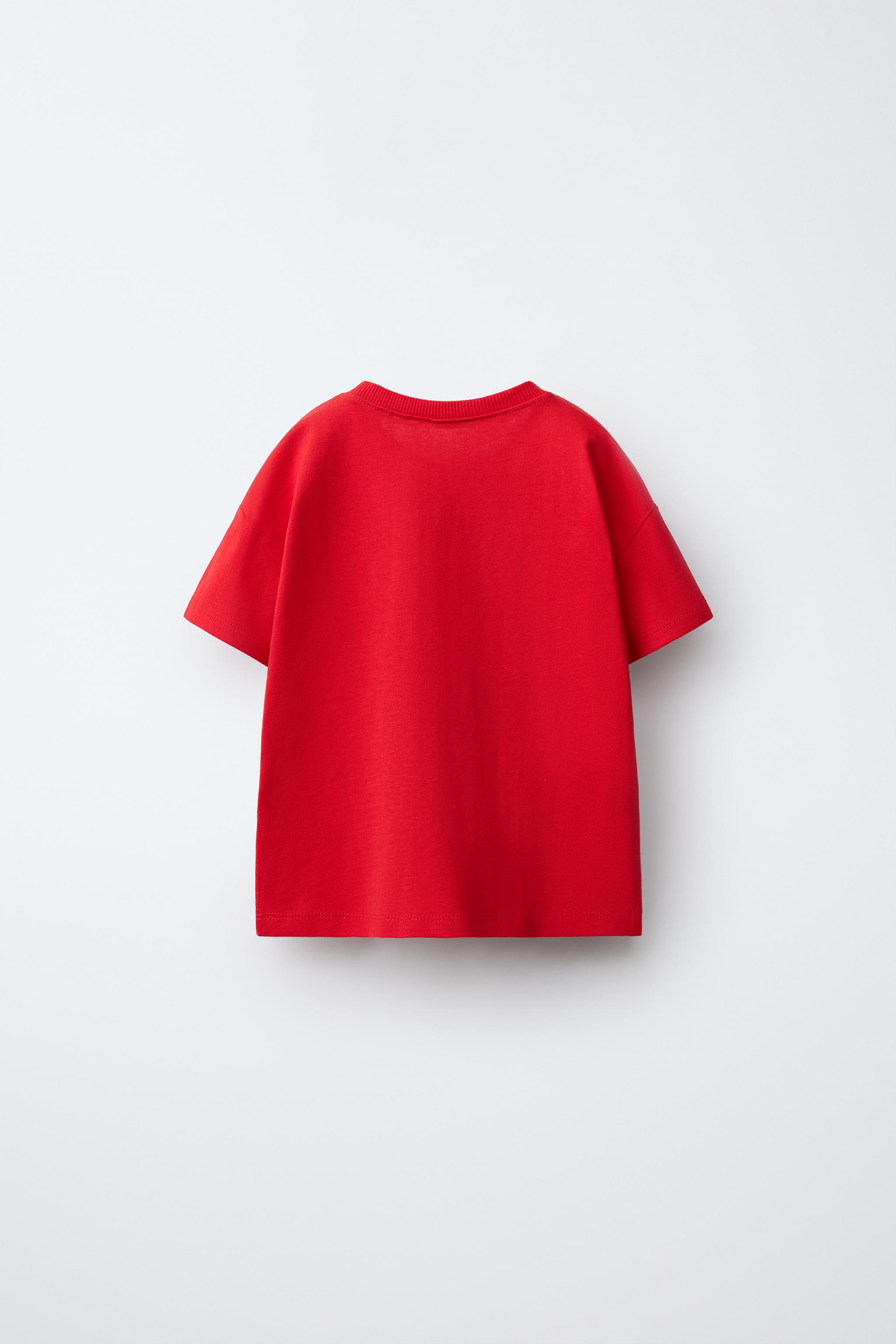 HEART PRINT T-SHIRT — Red