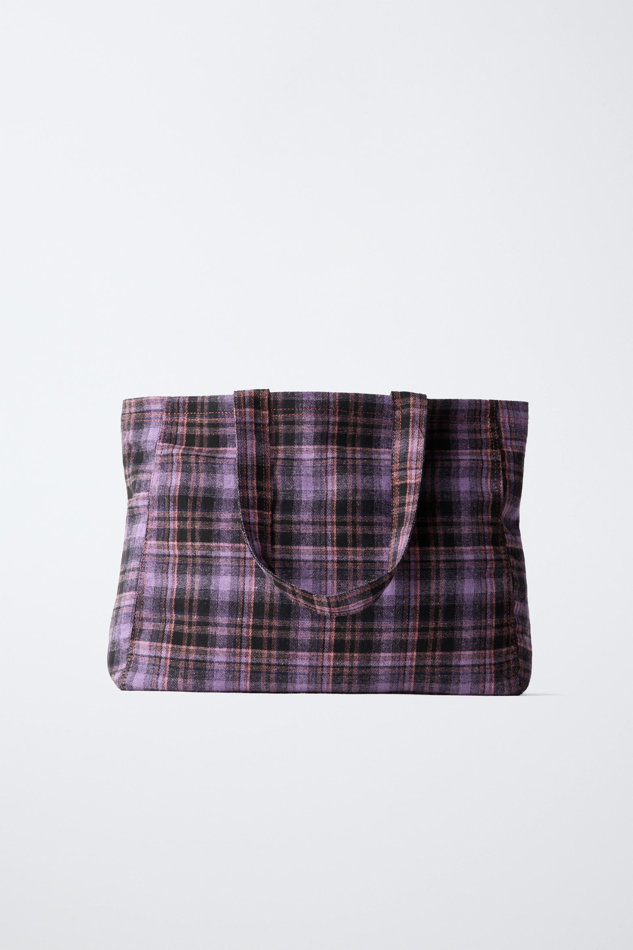 CHECK TOTE BAG - Purple | ZARA Curaçao / Curazao