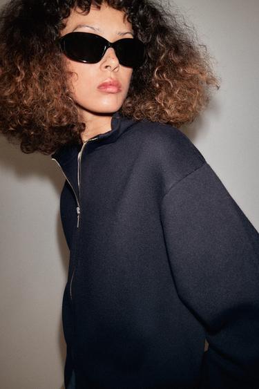 CHAQUETA PUNTO CREMALLERA - Marino de Zara