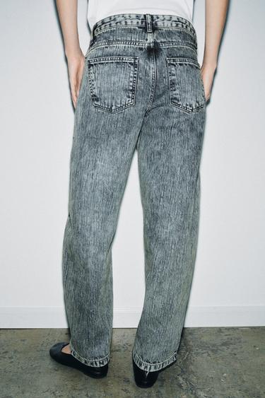 ZW COLLECTION RELAXED FIT MID-WAIST BALLOON JEANS - Blue / Green by Zara - Image 2