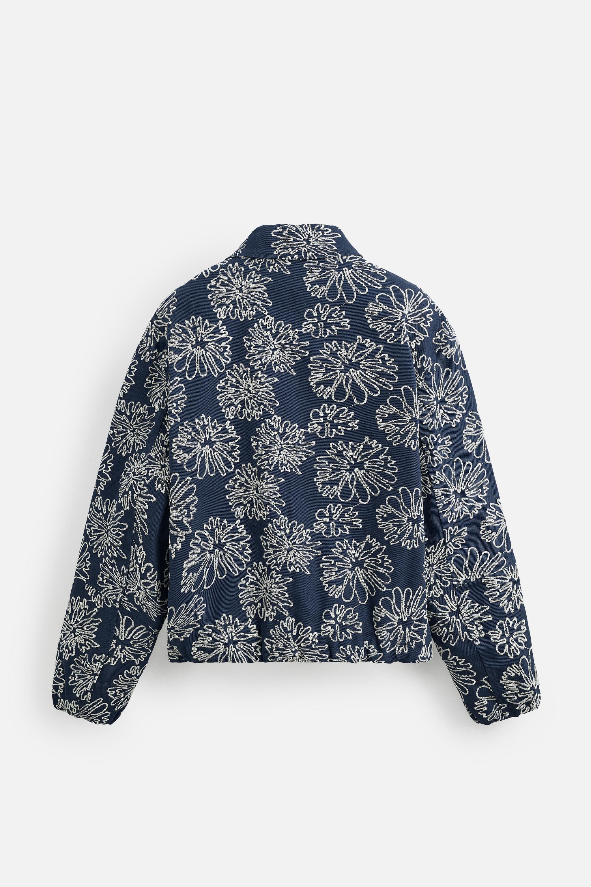 ZARA - エンブロイダリーテクスチャージャケット ZARAの通販 by