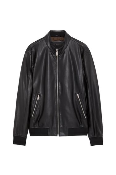 FAUX LEATHER PERFORATED JACKET