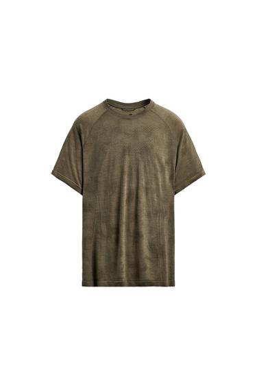 WOOL BLEND FIRST LAYER T-SHIRT - Green by Zara