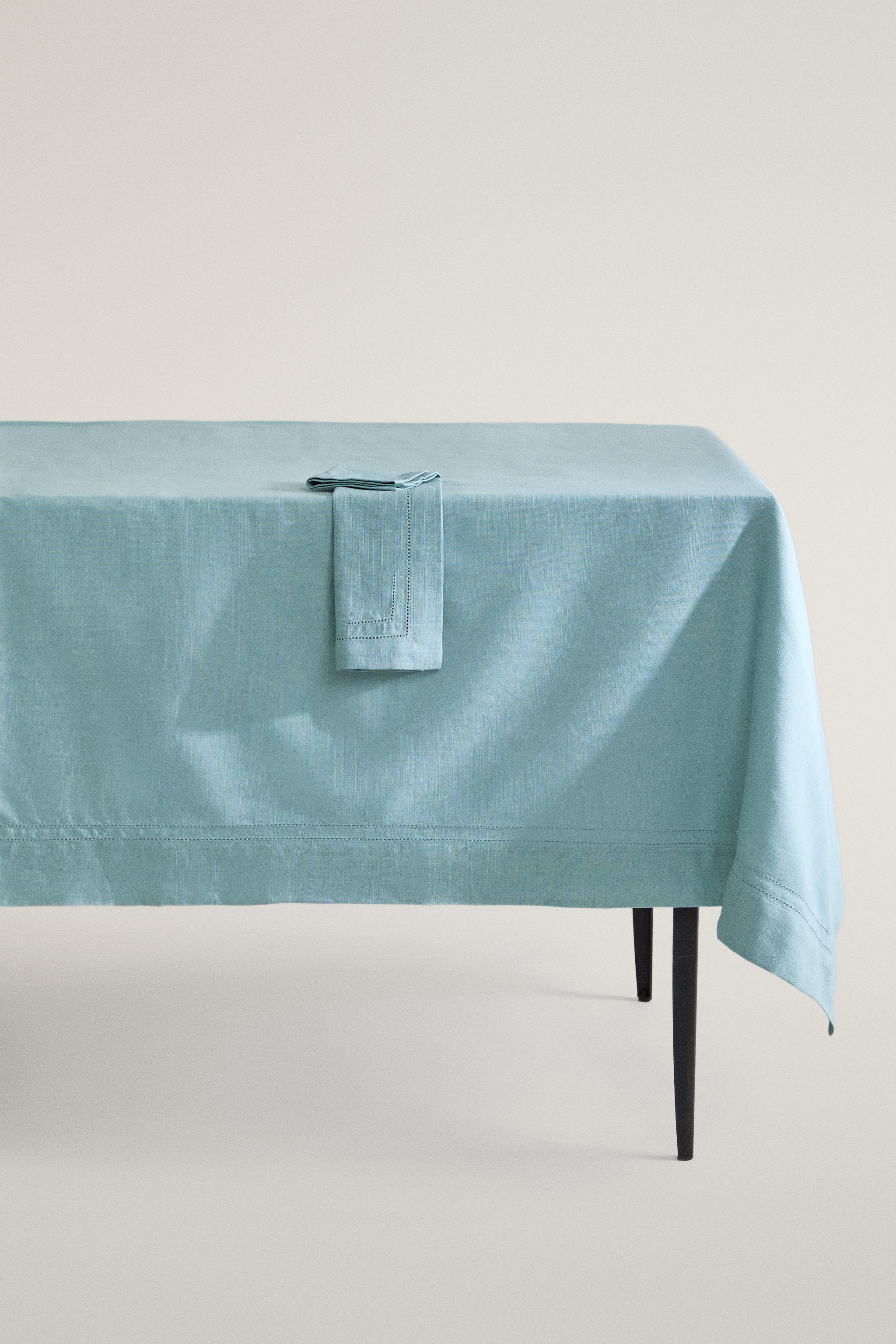 HEMSTITCHED COTTON TABLECLOTH