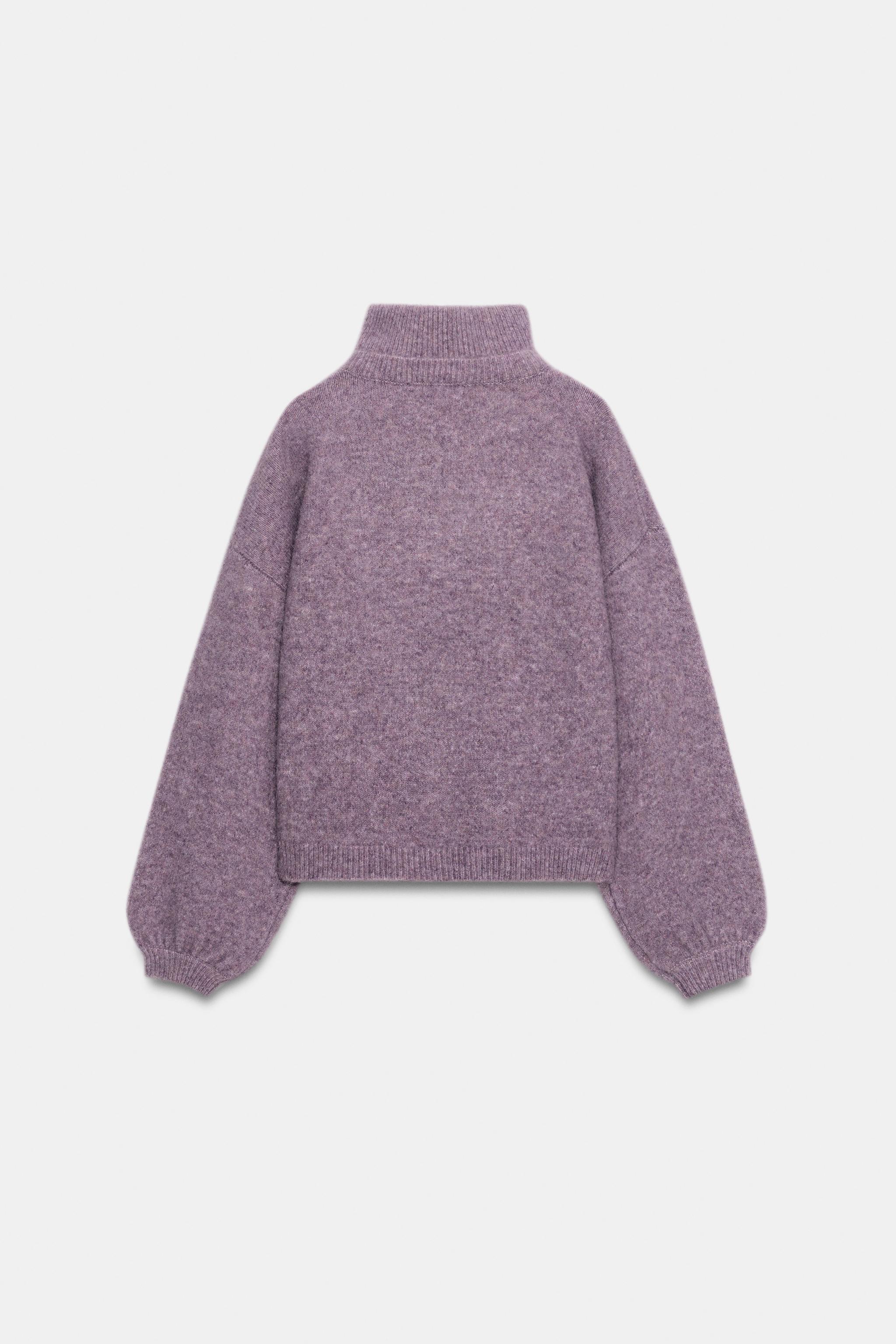 SUÉTER DE TRICÔ COM ZÍPER - Malva-claro | ZARA Brasil