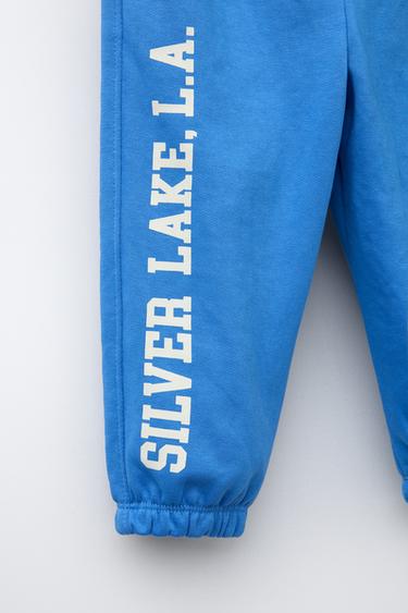 JOGGER TEXT TROUSERS - Light blue by Zara - Image 3