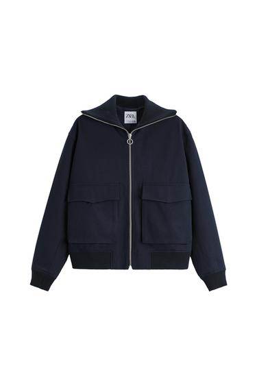 BOMBER JACKET WITH RIBBING