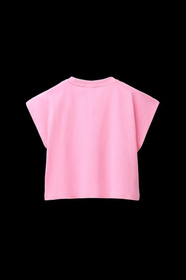 CROPPED T-SHIRT AND PRINTED BERMUDA SHORTS SET - Pink by Zara