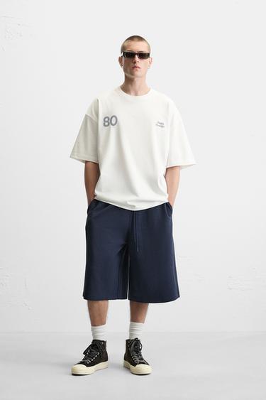 Zara TEXT PRINT T-SHIRT - Oyster-white - Image 0