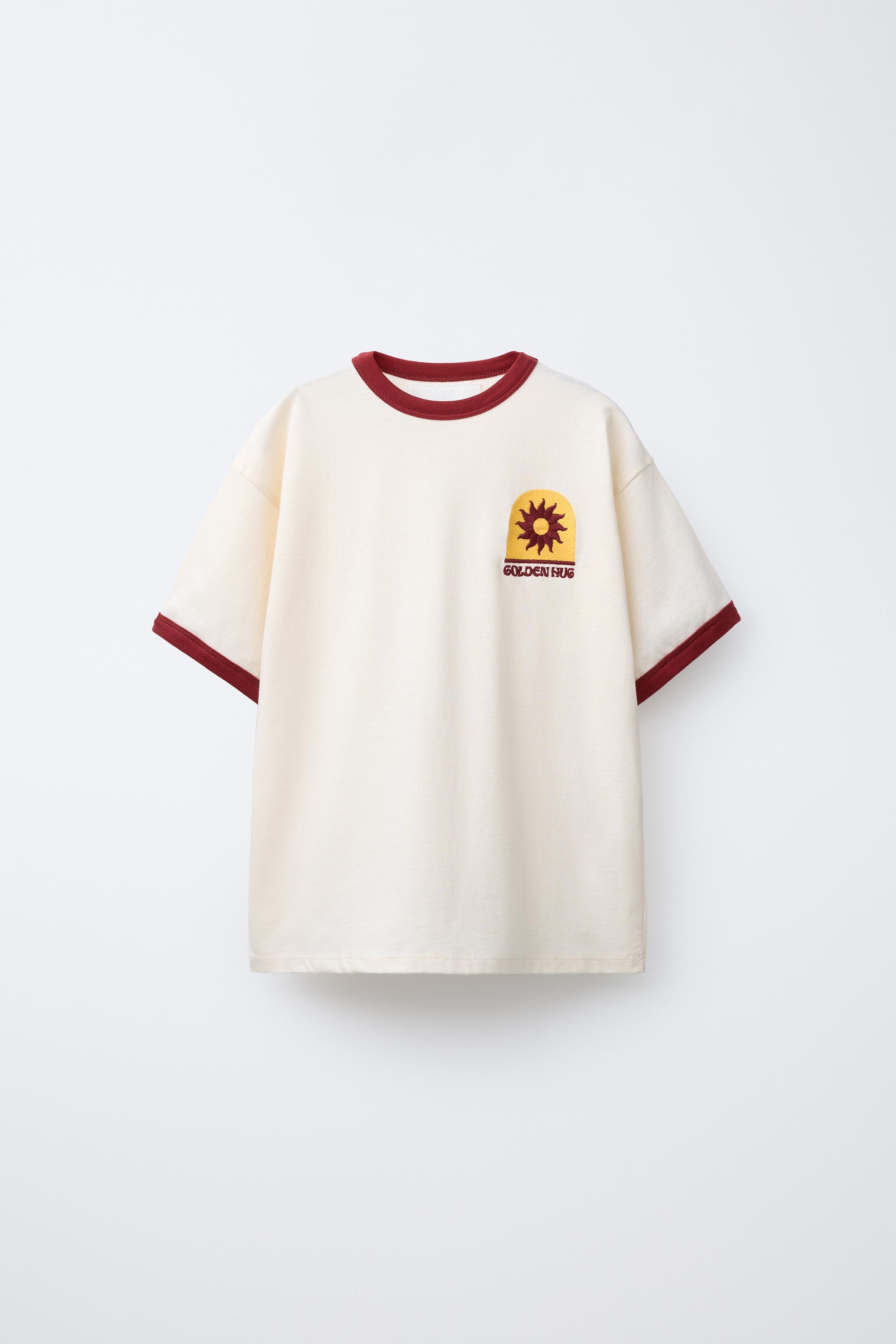 ★ドイツ発*ZARA*新作*コントラストパッチアップリケTシャツ/N★ コントラストパッチ Tシャツ - レッド | ZARA Japan / 日本