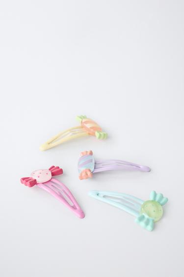 PACK OF FOUR CANDY HAIR CLIPS — Multicolored 2