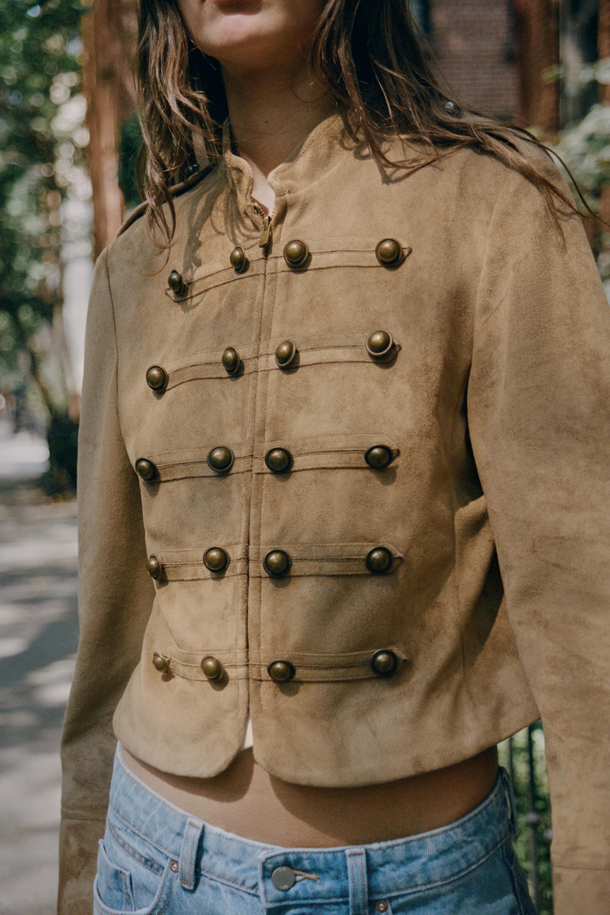 FAUX SUEDE FROG FASTENING JACKET