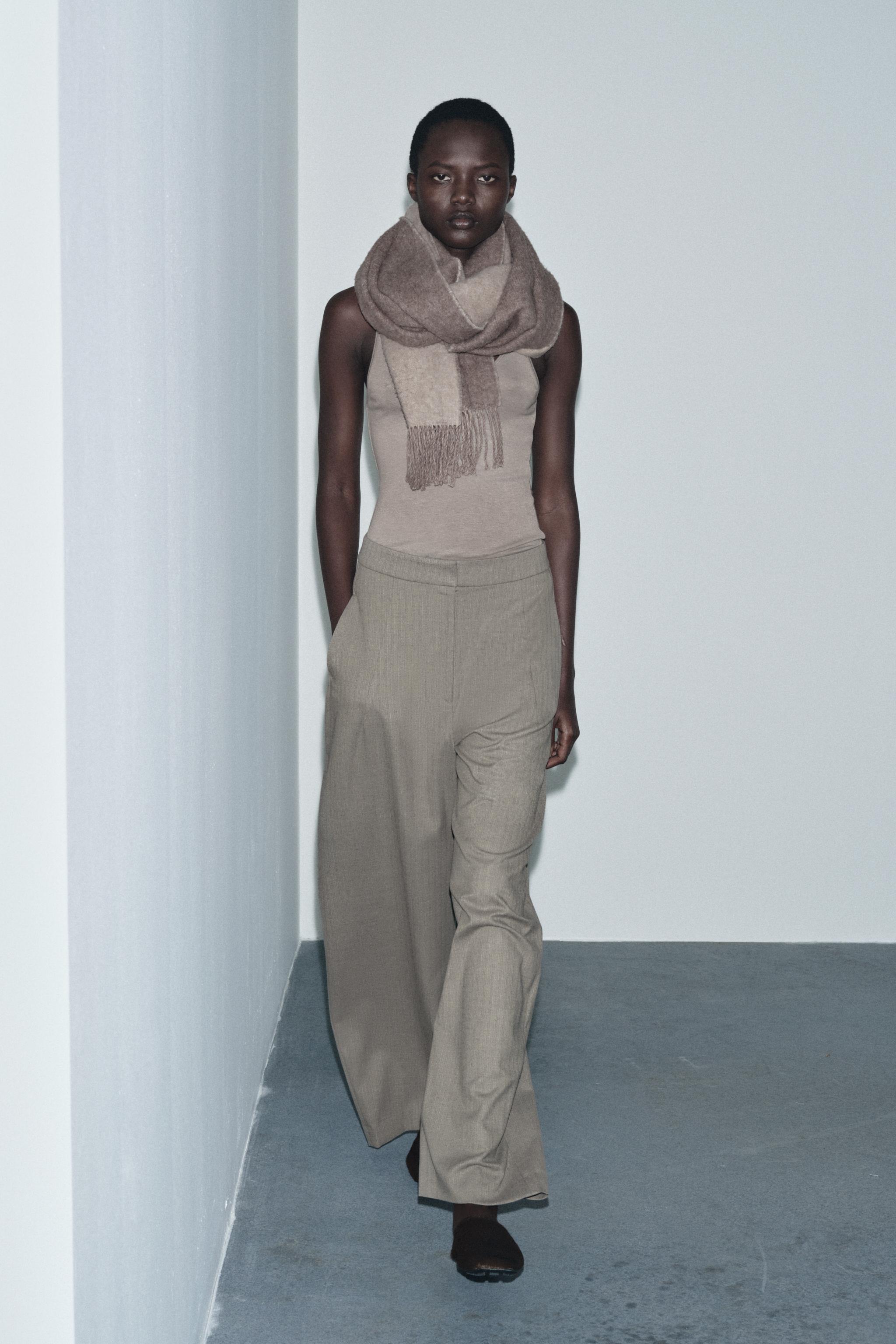 banmariバルーンパンツネップヘリンボーン　ご依頼ページ ZW COLLECTION ヘリンボーン柄バルーンパンツ - ベージュマール | ZARA